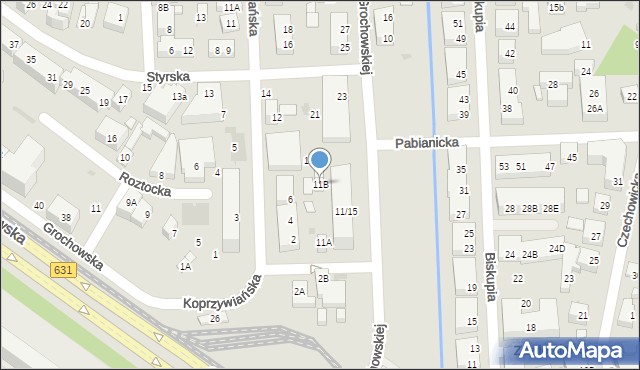 Warszawa, Olszynki Grochowskiej, 11B, mapa Warszawy