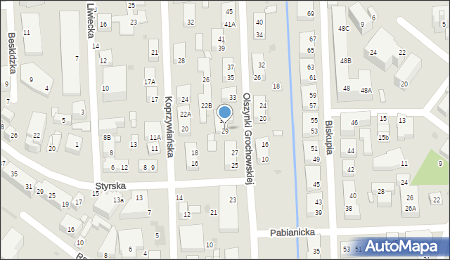 Warszawa, Olszynki Grochowskiej, 29, mapa Warszawy