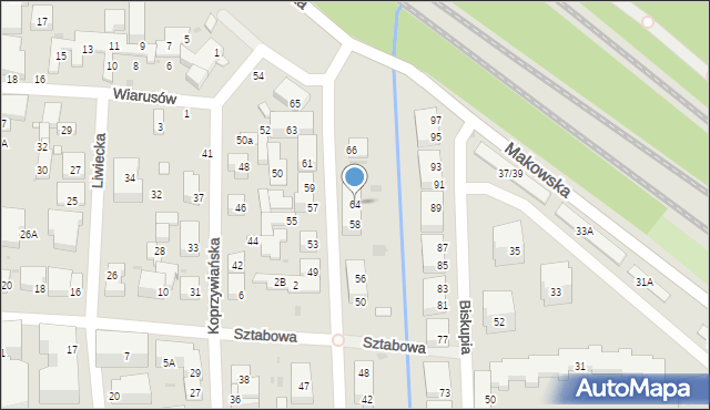 Warszawa, Olszynki Grochowskiej, 64, mapa Warszawy