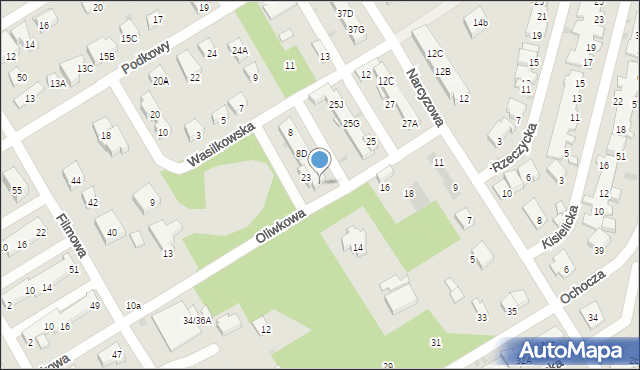 Warszawa, Oliwkowa, 23A, mapa Warszawy