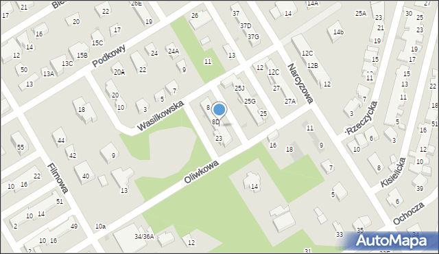 Warszawa, Oliwkowa, 23E, mapa Warszawy