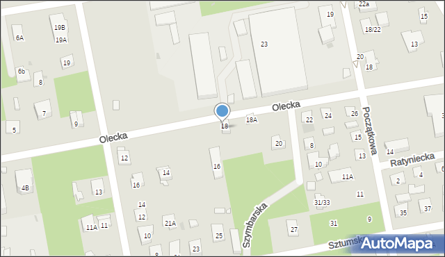 Warszawa, Olecka, 18B, mapa Warszawy