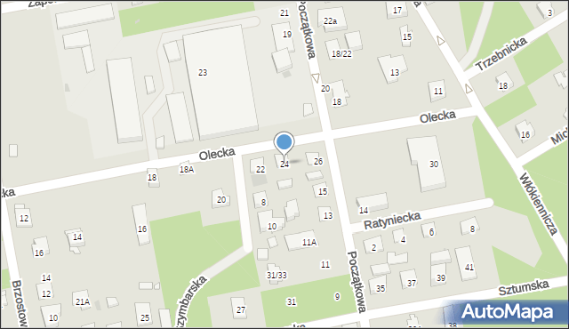 Warszawa, Olecka, 24, mapa Warszawy