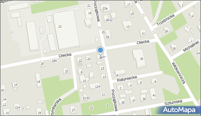 Warszawa, Olecka, 26, mapa Warszawy