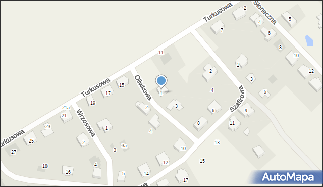 Warzymice, Oliwkowa, 1, mapa Warzymice