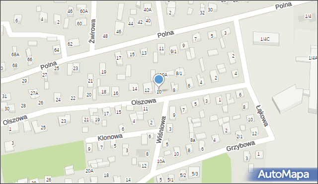 Wasilków, Olszowa, 10, mapa Wasilków