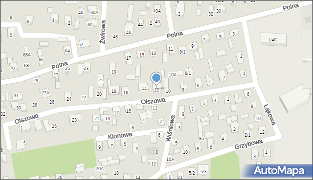 Wasilków, Olszowa, 12, mapa Wasilków