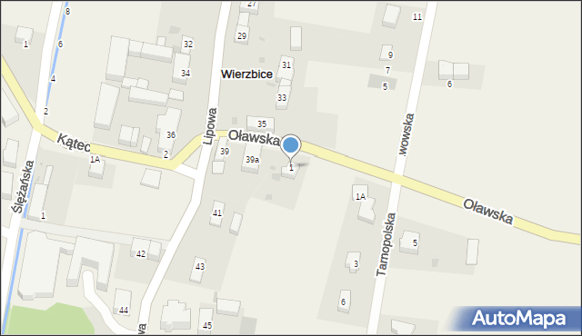 Wierzbice, Oławska, 1, mapa Wierzbice