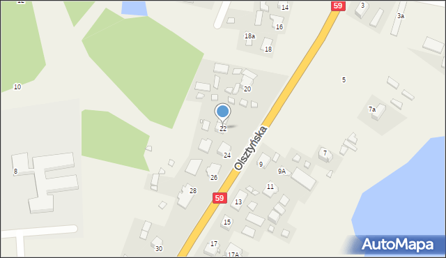 Wilkasy, Olsztyńska, 22, mapa Wilkasy
