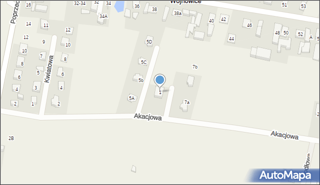 Wojnowice, Oliwkowa, 1, mapa Wojnowice