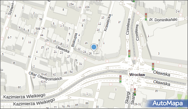 Wrocław, Oławska, 28, mapa Wrocławia