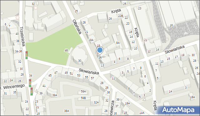 Wrocław, Ołbińska, 15, mapa Wrocławia
