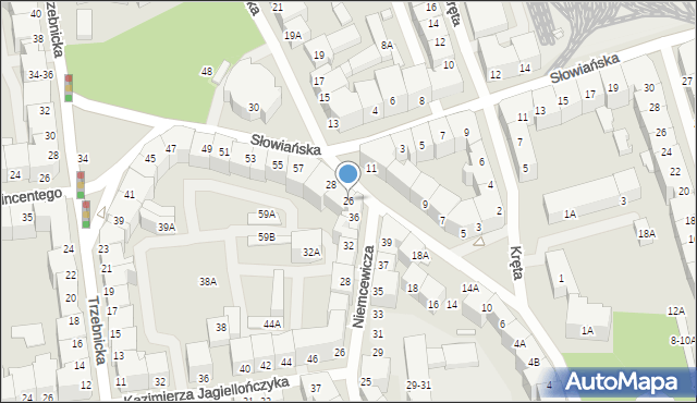 Wrocław, Ołbińska, 26, mapa Wrocławia