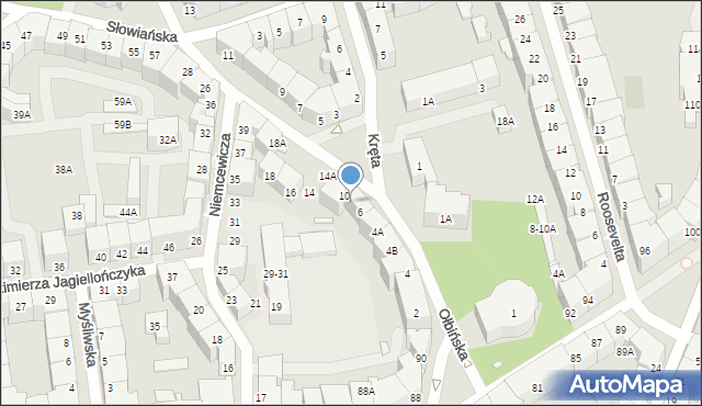 Wrocław, Ołbińska, 8, mapa Wrocławia