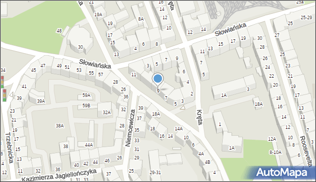 Wrocław, Ołbińska, 9, mapa Wrocławia