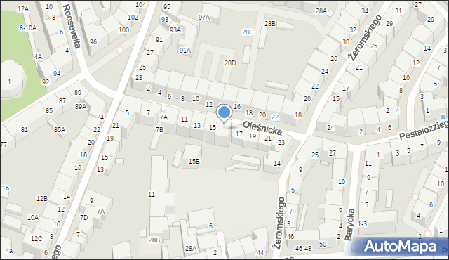 Wrocław, Oleśnicka, 15A, mapa Wrocławia