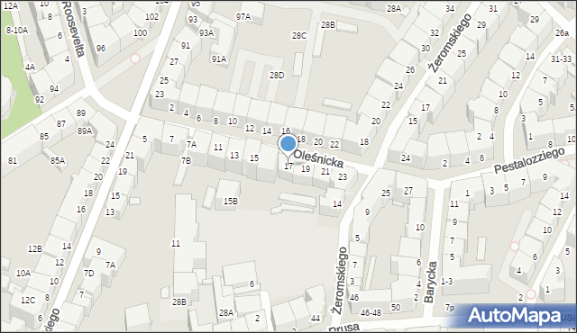 Wrocław, Oleśnicka, 17, mapa Wrocławia