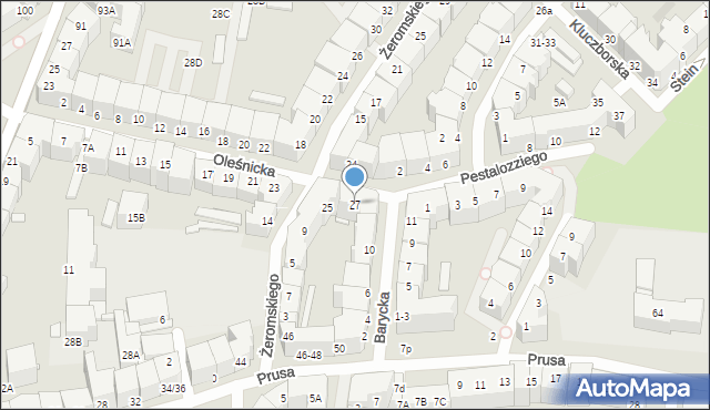 Wrocław, Oleśnicka, 27, mapa Wrocławia