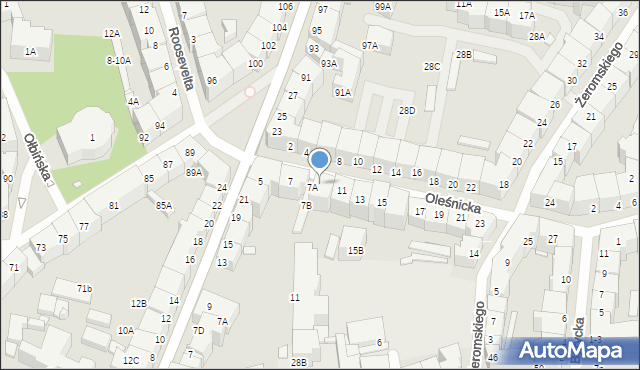 Wrocław, Oleśnicka, 9, mapa Wrocławia