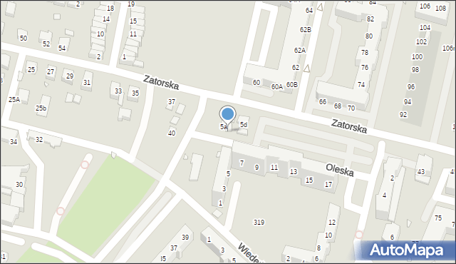 Wrocław, Oleska, 5b, mapa Wrocławia