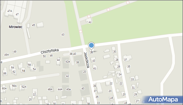 Wrocław, Olsztyńska, 36, mapa Wrocławia