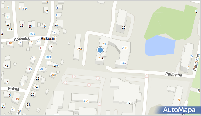 Wrocław, Olszewskiego Karola, 23A, mapa Wrocławia