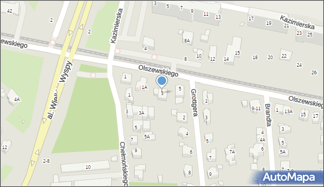 Wrocław, Olszewskiego Karola, 3, mapa Wrocławia