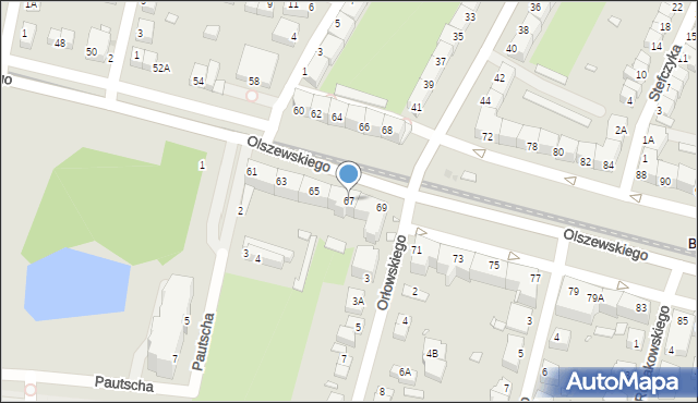 Wrocław, Olszewskiego Karola, 67, mapa Wrocławia