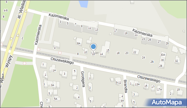 Wrocław, Olszewskiego Karola, 12, mapa Wrocławia