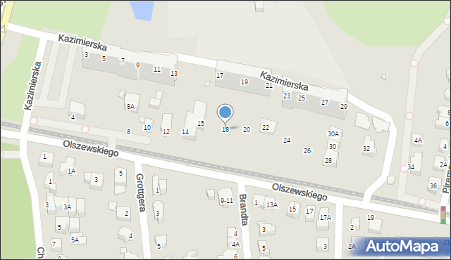 Wrocław, Olszewskiego Karola, 18, mapa Wrocławia