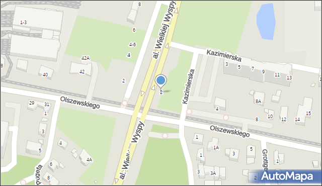 Wrocław, Olszewskiego Karola, 2, mapa Wrocławia