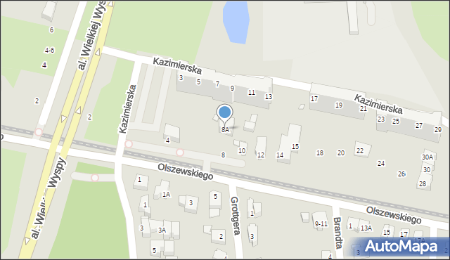 Wrocław, Olszewskiego Karola, 8A, mapa Wrocławia