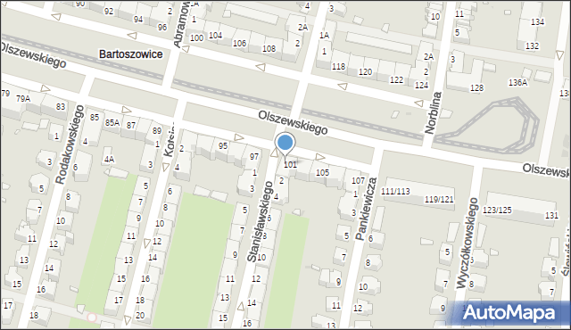 Wrocław, Olszewskiego Karola, 103, mapa Wrocławia