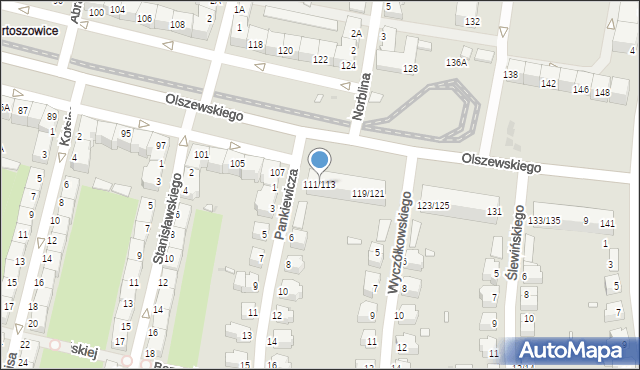 Wrocław, Olszewskiego Karola, 111/113, mapa Wrocławia