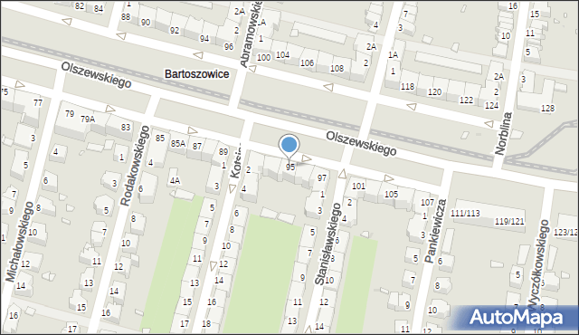 Wrocław, Olszewskiego Karola, 95, mapa Wrocławia