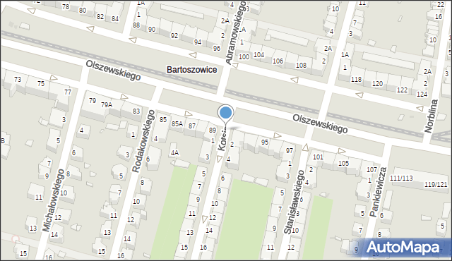 Wrocław, Olszewskiego Karola, 99, mapa Wrocławia