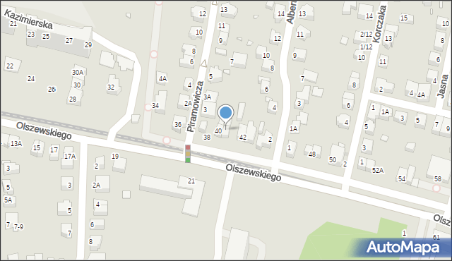 Wrocław, Olszewskiego Karola, 40A, mapa Wrocławia