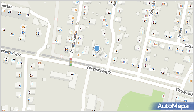 Wrocław, Olszewskiego Karola, 42A, mapa Wrocławia