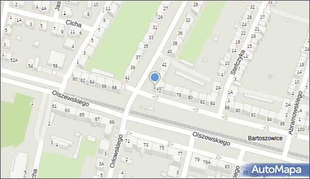 Wrocław, Olszewskiego Karola, 74, mapa Wrocławia