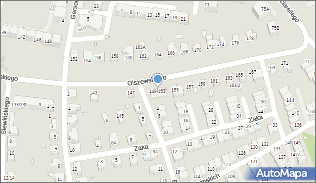 Wrocław, Olszewskiego Karola, 149-153, mapa Wrocławia