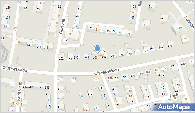 Wrocław, Olszewskiego Karola, 160A, mapa Wrocławia