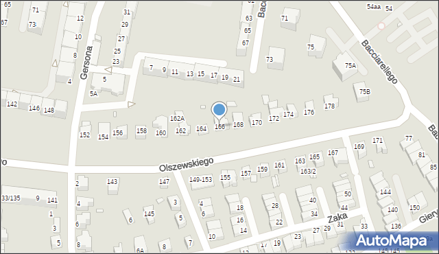 Wrocław, Olszewskiego Karola, 166, mapa Wrocławia