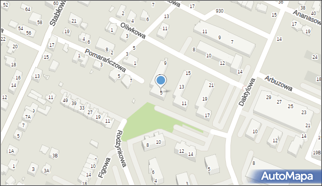 Wrocław, Oliwkowa, 5, mapa Wrocławia