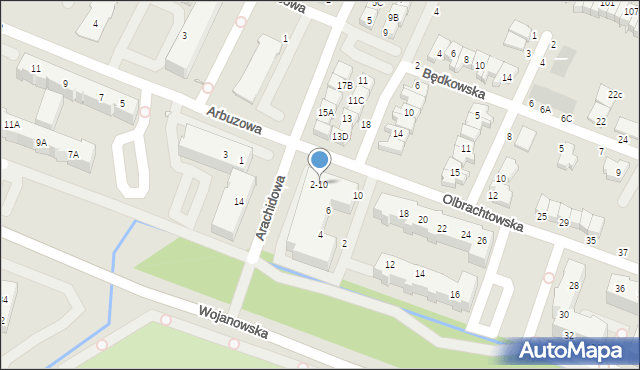 Wrocław, Olbrachtowska, 2-10, mapa Wrocławia