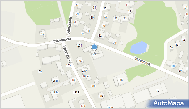 Wysogotowo, Olszynowa, 49, mapa Wysogotowo