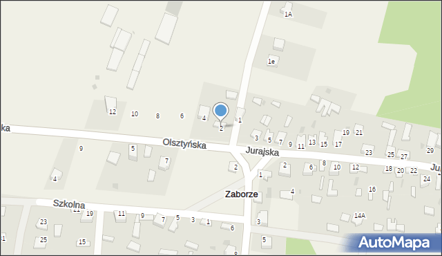 Zaborze, Olsztyńska, 2, mapa Zaborze