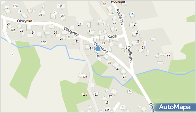 Żarki, Olszynka, 36, mapa Żarki