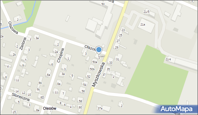 Żarki, Olszowa, 1, mapa Żarki