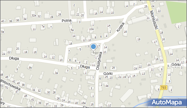 Żarki, Olsztyńska, 15, mapa Żarki