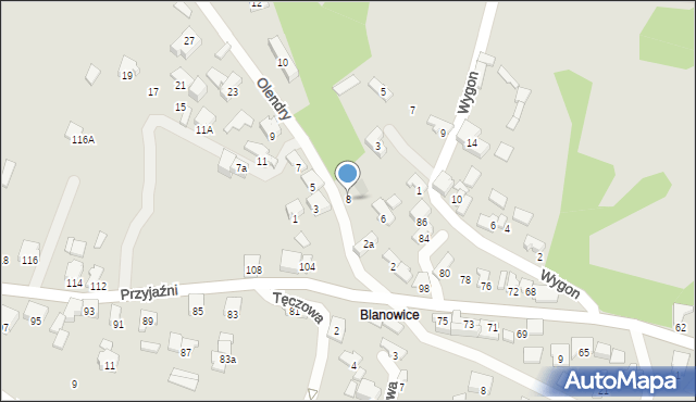 Zawiercie, Olendry, 8, mapa Zawiercie